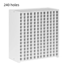 72/120/180/240 grilles Grande capacité Porte-stylo Organisateur de marqueur Panneau en bois et plastique blanc Rack de rangement de bureau pour stylos, crayons, fournitures d'art, retour à l'école, fournitures scolaires, étui à crayons, trousse, sac d'école
