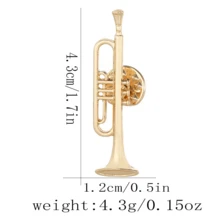 1/4件音乐爱好者的喜悦！小号、萨克斯、长笛、小提琴造型胸针，精湛的金属工艺，演奏时尚旋律，装饰服装，展现音乐激情~#乐器胸针#时尚配饰 - 彩色 - 查看 14