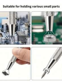 Pinça de precisão para joias com 4 pontas - Suporte para pedras preciosas e diamantes, ideal para contas e peças pequenas, ferramenta ergonômica para artesanato em metal/alumínio, ferramentas para fabricação de joias