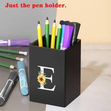 Praktischer acrylischer Stifthalter, Stiftbecher, minimalistischer Stiftehalter mit Namensschrift-Muster, multifunktionaler Schreibtischorganizer, Make-up Pinsel Aufbewahrung, stabile Bürozubehör, modernes Design, Studiendekoration