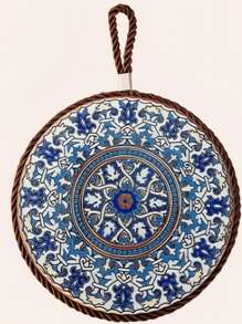 1 Piece/2pcs Ceramic Insulation Mat, Round, Anti Slip, Heat-Resistant Placemat, Perfect Hot Dish Mat, Chic, Daisy Flower, Ceramic Table Mat Heat-Resistant, Easy To Clean Coaster, Can Be Hung And Stored, Nordic Court Style, Retro Style, High-End Sensory Dish, Clay Pot Heat-Resistant, Table Mat