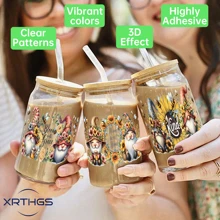 XRTHGS XRTHGS 4PCS/SET UV DTF Cup Wraps Bee Gnome Style Self-Adhesive Sticker For Coffee Cups, Water Bottles, Home Decor, Laptops And Refrigerator DIY Crafts(Glass Not Included), School Supplies,Back To School
