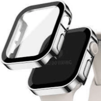 Capa case Bumper C/ Vidro 3d Temperado compatível smartwatch mesmo tanmanha 38/40/42/44