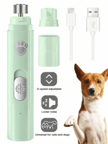 1 件宠物电动指甲磨床，猫狗指甲钳，电动磨锉，金刚石砂轮，3 种磨削模式，耐用，持久，USB 充电，适用于小型/中型/大型宠物，轻松解决宠物指甲问题