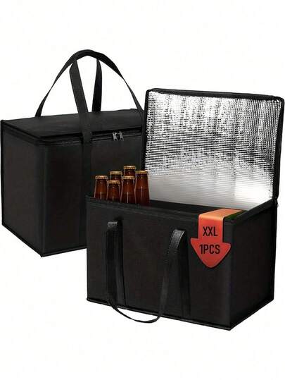 Insulated Food Delivery Bag - Pizza Delivery Bags With Large Capacity, Reusable, Soft Cooler, Hot & Cold Takeout, Lightweight, Sturdy Zipper, Foldable, Stands Upright, Warming Bag For Hotel/Commercial Use Bag For School School Accessories School Stuff