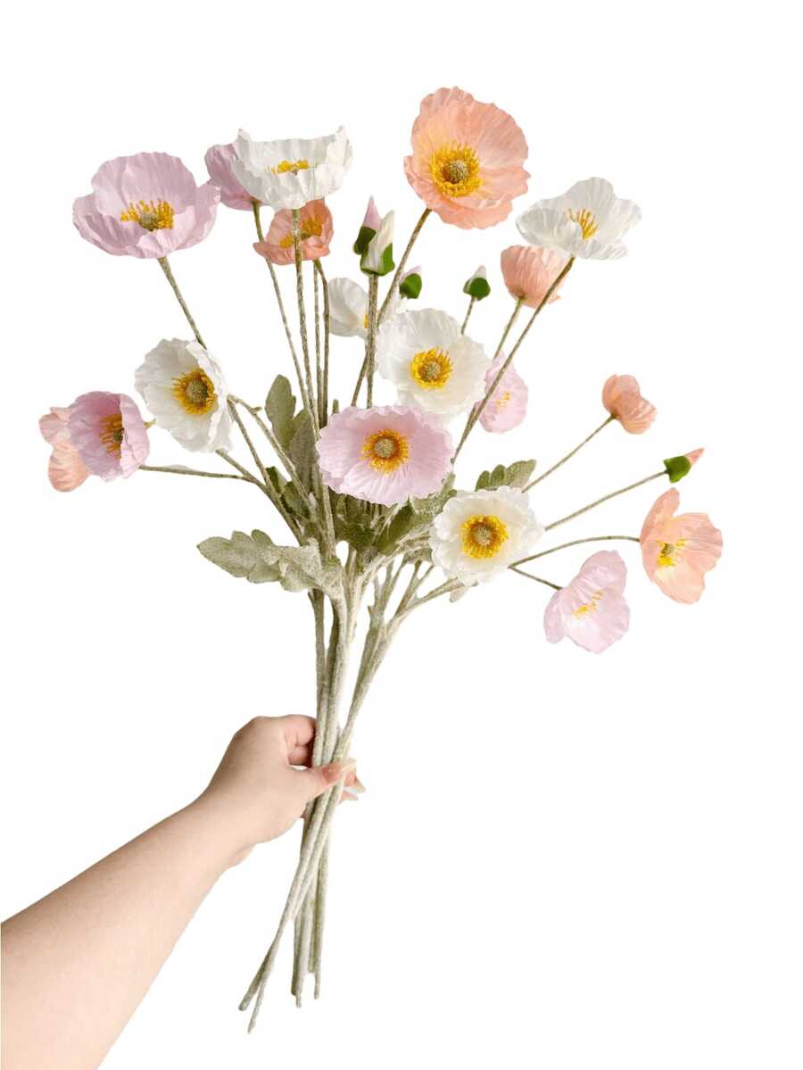 6 flori artificiale de 58 cm, potrivite pentru perete, sufragerie, dormitor, nuntă, decorațiuni pentru petreceri, decor pentru masă. Acasă, birou, bucătărie, nuntă, masă, piesă centrală, birou, grădină, exterior, casă, curte, toate anotimpurile. - Multicolor - Vizualizare 1