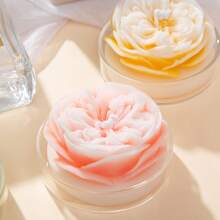 1 Pc Rose Flower Shaped Scented Candle,Handmade Aroma Soy Wax Decorative Candle For Table Photo Prop Birthday Gift,Prefect For Meditation Stress Relief Mood Boosting Bath Yoga