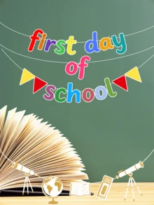 Nueva pancarta de decoración para el primer día de clases, suministros para fiesta de regreso a clases, pancarta de bienvenida de regreso a clases, decoraciones de regreso a clases, letrero de bienvenida de regreso reutilizable para pizarra de boletín del aula (Colorido, Destello dorado)