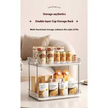 Desktop Aufbewahrungsorganizer Regal, mehrstöckige Aufbewahrungsregale für Tassen/Becher/Kosmetika für Zuhause, Wohnzimmer, Damen, Reiseutensilien, Schulanfang, Studentenwohnheim