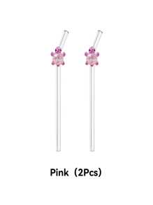 1 pièce/1 set de paille en verre design de dessin animé coloré tortue, paille en verre réutilisable coudée, pour smoothies, lait thé, jus, cocktails, boissons froides, café, fournitures de fête, camping/voyage/été/vacances/cuisine, fournitures scolaires