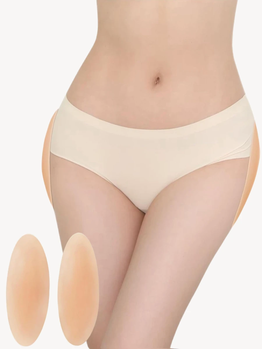 4/2 Piezas Almohadillas de cadera de silicona para mujeres, ropa interior moldeadora para realce y corrección de caderas