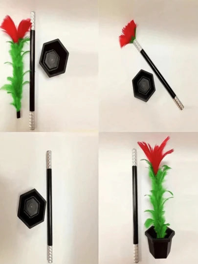 1 st trollstav som förvandlar blommor, magiska rekvisita för närbild av blomkrukor, magisk rekvisita för scenframträdanden, lätt att lära sig för nybörjarmagiker