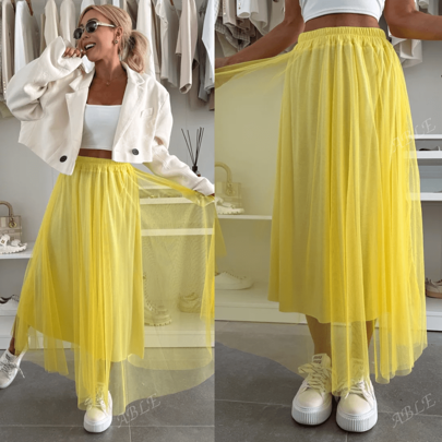 Elegant Women's Fashionable Casual Party Cute Unique Solid Color Mesh Skirt/Skirt, Summer