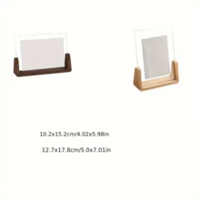 1 قطعة إطار صور حديث على شكل حرف U - مصنوع من مواد مركبة من الأكريليك الممتاز والجوز الصلب/الزان، حامل عرض بقاعدة مانعة للانزلاق، إطار صور مبسط للطاولة، يناسب صور بمقاس 4 * 6 بوصة / 5 * 7 بوصة - منظم مكتب - ديكور منزلي نوردي - رقم طاولة الزفاف - ديكور حائط للصور - هدية إبداعية للزملاء - متعدد الألوان - مشاهدة 11