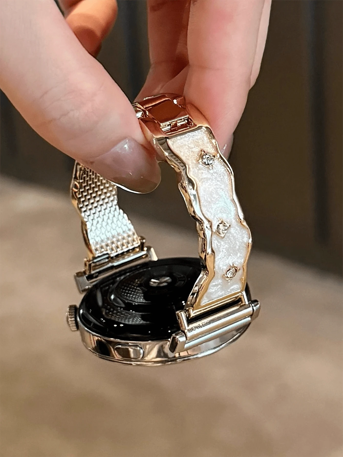 18mm 20mm 22mm Glitter Bracelet Watch Bands Compatible With Samsung Galaxy Watch 6/5/4 40/44mm, Galaxy Watch 5 Pro, Galaxy Active 2, Watch 6/4, GT4/3/2 Pro - Butterfly Buckle, Comfortable, Unisex Design