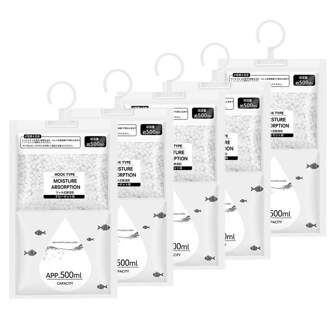 5pcs Moisture-Absorbing Bags, Fragrance-Free Humidity Bags, Drying Bags, Hanging Wardrobe Dehumidification Bags, Bathroom Dehumidifiers