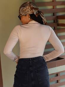 Kit 3 Women's Winter Bodysuits | High Neck With Suplex Lining | Elegance And Total Comfort - 棕色/白色/裸色 - 查看 9