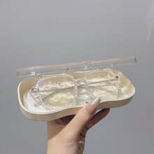 Boîte miroir en forme de nœud d'amour, design de boîte à succion magnétique transparente et résistante à la pression avec nuage. Boîte de rangement rétro pour lunettes de vue et de soleil, parfaite comme cadeau mignon pour anniversaire, révélation de sexe, anniversaire, mariage, fête, cadeau idéal pour collègues, amis et famille, rentrée scolaire