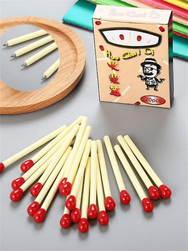 5pcs Mini Creative Matchstick Ballpoint Pens, Cute Student Pocket Oil-Based Pens, Fun Kids Prize Toys, Customized Text Ballpoint Pens - Mixed Colors, Black Ink Writing & Signing, Office Supplies In Bulk, Inspirational Gift For Friends, Coworkers, Family, Party Favors And Rewards, Multi-Purpose Quality Ballpoint Pens