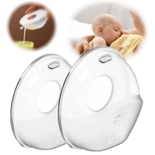 乳房罩，2 件装哺乳杯，储奶器，保护哺乳期疼痛的乳头，为哺乳期妈妈收集漏出的母乳，柔软灵活的硅胶材质，可重复使用（60 毫升，有刻度标记）