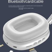 Audífonos Inalámbricos,Bluetooth,Conexión 5.0, Micrófono Incorporado para Llamadas, Conexión De Cable 3.5 mm, Batería hasta 10 Horas, Bluetooth/tarjeta SD/con cable - Plateado - Ver 7
