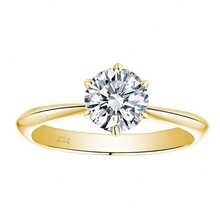 GRA Certified 1/2/3/5CT Moissanite Ring VVS1 Lab Diamonds Solitaire Ring For Women Engagement Promise Wedding Band Jewe - Gold - View 11