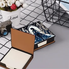 Scatola di notes adesivi con motivo artistico, senza cristalli, blocchetti memo autoadesivi con 160 pagine firmate, adatto per conservare note e decorare la scrivania
