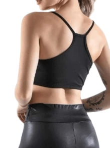 Regata Cropped Alça Fina Top Esportivo