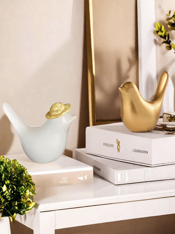 Creative Golden Bird Sculpture Home Decoration, Suitable For Living Room, Porch, Bookshelf To Display The Best Birthday Graduation Gift.
