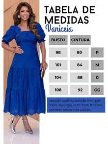 Lese Elegant Cotton Flared Dress With Princess Sleeves - Royal Blue - View 5