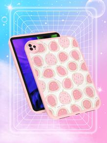 1 Peça Capa Protetora de Tablet com Padrão Floral Kawaii de Goiaba Rosa, Substituta de Marca Premium, Compatível com Huawei Matepad 10.4" e iPad 10.2", Capa de Couro Resistente a Choques de 360 Graus Embutida