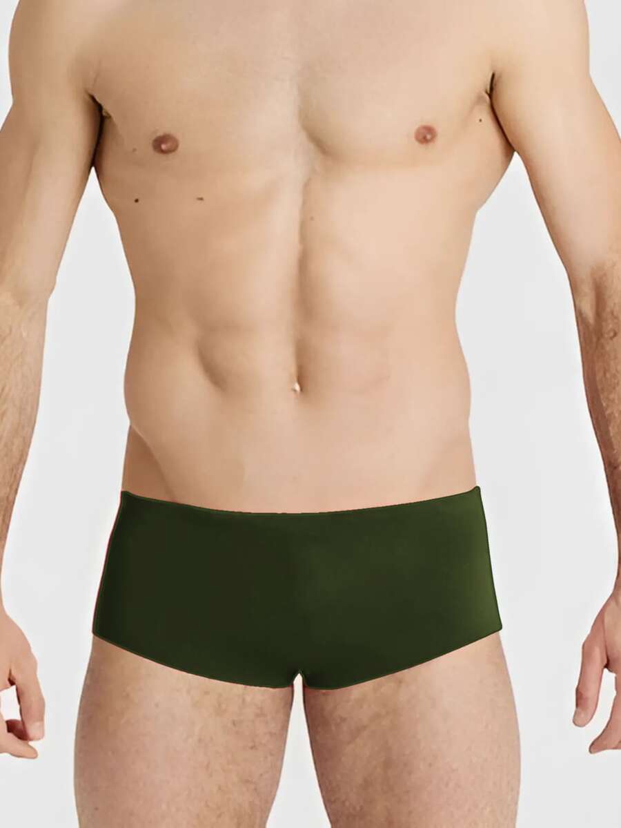 Men's Thin Lycra Premium Swim Trunks Comfortable Perfect Fit Summer Beachwear - xanh quân đội - Xem 1
