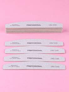 3支/5支/10支/25支/50支装灰色薄木质指甲锉 - 100/180/240目双面砂纸指甲锉，可水洗，可重复使用，适用于天然指甲和亚克力指甲的美甲工具，家用和沙龙美甲用品，美甲工具，美甲艺术工具，返校季，指甲，美甲工具（适用于贴片指甲） - 彩色 - 查看 5