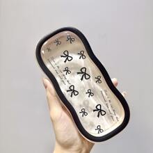 Boîte miroir en forme de nœud d'amour, design de boîte à succion magnétique transparente et résistante à la pression avec nuage. Boîte de rangement rétro pour lunettes de vue et de soleil, parfaite comme cadeau mignon pour anniversaire, révélation de sexe, anniversaire, mariage, fête, cadeau idéal pour collègues, amis et famille, rentrée scolaire