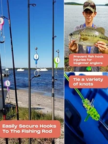 Herramienta para atar nudos de pesca | Protección contra anzuelos | Ata nudos de pesca fácilmente | Accesorios geniales para pescadores | Pesca con mosca de hielo | Accesorios de pesca para pescadores principiantes | Herramienta para el nudo de uña