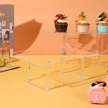 Acrylic Dessert Display Stand Set, Clear Acrylic Cupcake Stand For Cupcakes, Sweets, Pastries, Food Trays, Cookie Dessert Plates, Service Trays, Pedestal Base, Suitable For Weddings, Birthday Parties