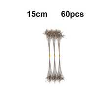 60 件/套 15/20/30 厘米银勺形诱饵前导线，不锈钢耐磨防咬线，海钓鱼竿线，钓鱼连接扣