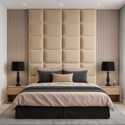 Cabeceira Premium Modular 40x30 Infinite Veludo&Suede Para Cama Box Diversos Tamanhos