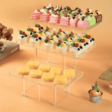 Acrylic Dessert Display Stand Set, Clear Acrylic Cupcake Stand For Cupcakes, Sweets, Pastries, Food Trays, Cookie Dessert Plates, Service Trays, Pedestal Base, Suitable For Weddings, Birthday Parties