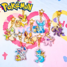 pocket monsters 宝可梦主题亚克力钥匙扣吊坠：多种造型的伊布，设计为拥抱伊布形象吊坠，完美搭配背包配饰。学校背包、汽车配饰、可爱哥特风、Y2K 圣诞礼物创意、包袋配饰、带身份证夹的挂绳、汽车配饰、包袋挂饰 - SS0369 - 查看 3