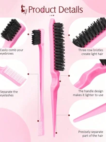 5pcs/Square Transparent Cartoon Children's Comb, Smooth Comb, Home Hairdressing Comb, Scalp Massage Comb, Bubble Ball Plastic Comb, Hairdressing Tip Tail Comb, Three Rows Comb, Double Headed Comb Design, Brush, Eyebrow Pen, Makeup Disc Hair Cover (6.8 Oz/200ml) Continuous Fine Mist Spray Bottle ,Hair Accessoires, Hair Accessories, Claw Clips
