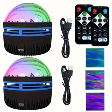 [Proyector Aurora] 2/1 Pieza Proyector de Luz Aurora - Proyector de Luces Boreales con Control Remoto - Proyector de Luz Nocturna Miniatura, Lámpara de Ambiente Adecuada para Dormitorio/Techo/Fiesta