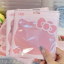 Sanrio Sacchetti di plastica con chiusura Hello Kitty di Sanrio - 50/100 pezzi di sacchetti piccoli e carini per snack/gioielli - Buste rosa kawaii a forma di cuore con chiusura richiudibile