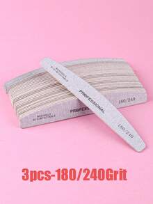 3支/5支/10支/25支/50支装灰色薄木质指甲锉 - 100/180/240目双面砂纸指甲锉，可水洗，可重复使用，适用于天然指甲和亚克力指甲的美甲工具，家用和沙龙美甲用品，美甲工具，美甲艺术工具，返校季，指甲，美甲工具（适用于贴片指甲） - 彩色 - 查看 15