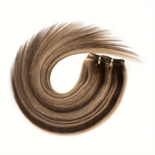 4/27 Highlight Clip In Hair Extensions Human Hair 8 Pcs Per Set With 18 Clips Double Weft Natural Black Remy Human Hair Extensions Clip Ins For Women Human Hair Clip In Brazilian Human Hair Extensions - S4/27 - View 6