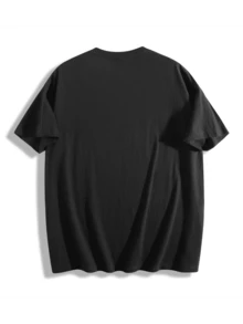 Men's Clothing Sword And Dice Fantasy Print T-Shirt, Funny Graphic Loose Fit Plus Size 100% Cotton, Street Style Casual Comfortable Daily Wear, Printed Q-Neck Machine Washable, Suitable For All Seasons Fathers Dad Gift - Black - View 2