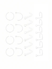 CIZME 20-44pcs Transparent Piercing Fixators, Suitable For Surgery, Including Bionic Nose Rings, Navel Rings, Septum Rings, Eyebrow Rings, Lip Cartilage Rings, Ear Cartilage Rings, Earring Fixators, Industrial Bar Plastic Piercing Jewelry, Suitable For Workplace - Clear - View 13