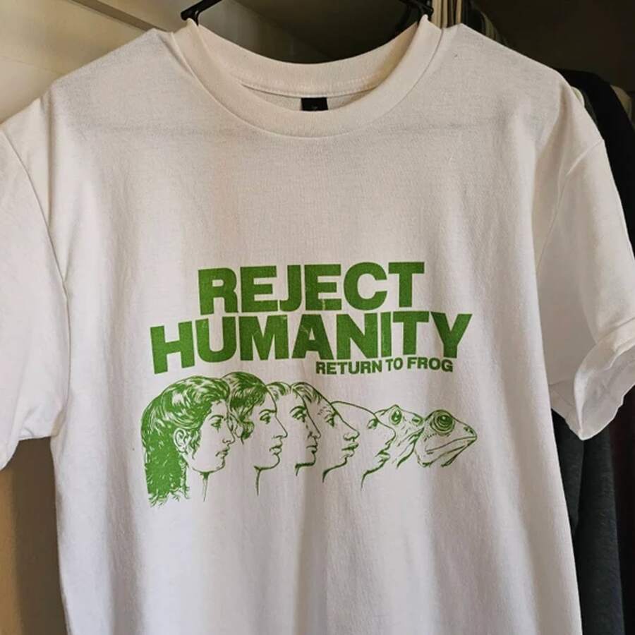 Reject Humanity Frog Unisex T-Shirt Cotton Soft Shirt - trắng - Xem 1