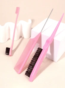 5pcs/Square Transparent Cartoon Children's Comb, Smooth Comb, Home Hairdressing Comb, Scalp Massage Comb, Bubble Ball Plastic Comb, Hairdressing Tip Tail Comb, Three Rows Comb, Double Headed Comb Design, Brush, Eyebrow Pen, Makeup Disc Hair Cover (6.8 Oz/200ml) Continuous Fine Mist Spray Bottle ,Hair Accessoires, Hair Accessories, Claw Clips