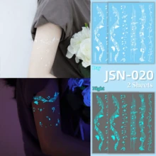 Waterproof Fake Tattoo, Blue Luminous Tattoo Stickers, Foot And Neck Luminous Stickers, Temporary Tattoo, Ins, Y2k Style, High-End Stickers, Lasting 2-5 Days, Music Festival Party Dance Party Holiday Body Decorations, The Best Gift For Family And Friends, Suitable For Neck, Hand And Foot, Etc